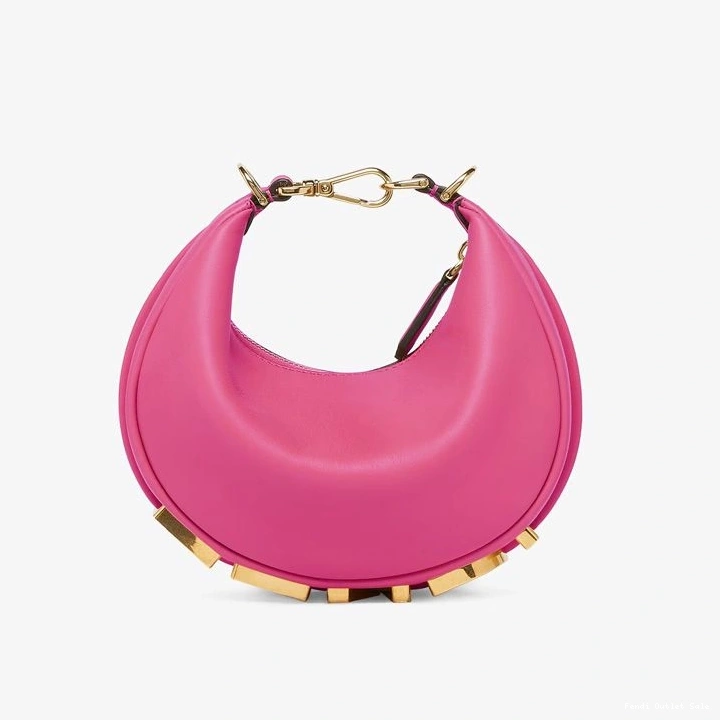 Cheap Fendi Hobo Rose Bag Calf Mini Leather Fendigraphy In 0813